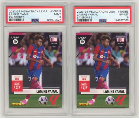 2023 Panini Megacracks Liga Lamine Yamal EA Sports PSA Graded Lot (2)