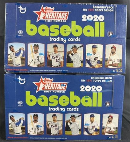 2020 Topps Heritage Baseball Hobby Box Lot (2) Factory Sealed