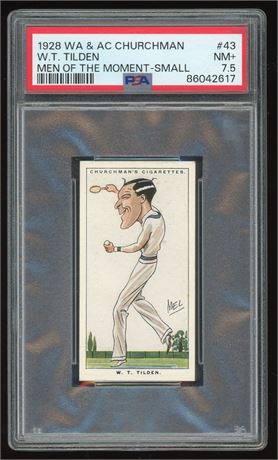 1928 WA & AC Churchman #43 WT Tilden Men of the Moment-Small PSA 7.5 NM+