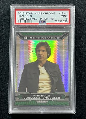 2015 Star Wars Chrome #19-J Han Solo Perspectives Prism Ref 70/199 PSA 9 MINT