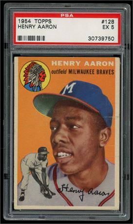 1954 Topps #128 Hank Aaron RC PSA 5 EX