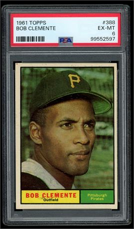 1961 Topps #388 Roberto Clemente PSA 6 EXMT