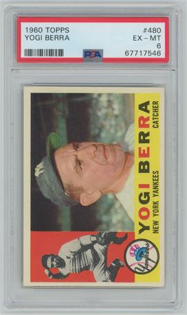1960 Topps #480 Yogi Berra PSA 6 EXMT Looks Nicer, Beauty!