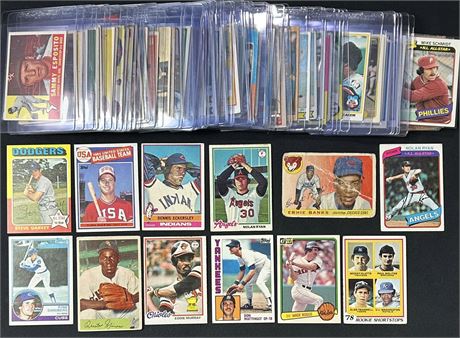 1952-1990 Vintage Baseball Lot (84) Loaded with Stars/HOFers Low-Mid Grade