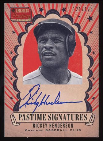 2013 America's Pastime Signatures Rickey Henderson 121/125