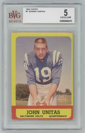 1963 Topps #1 Johnny Unitas BVG 5 EX