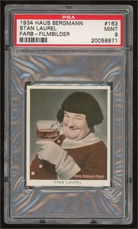 1934 Haus Bergmann #163 Stan Laurel Error Photo Shows Oliver Hardy PSA 9 MINT