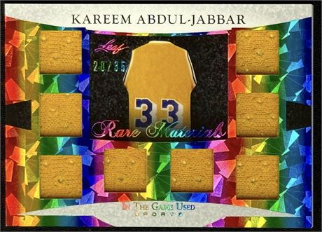 2024 Leaf Kareem Abdul-Jabbar Rare Materials Octo Swatch 28/35 Game Used