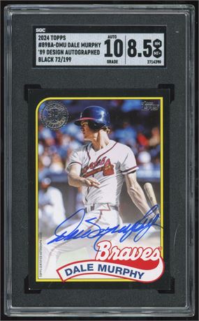 2024 Topps Dale Murphy '89 Design Auto Black 72/199 SGC 8.5 Auto 10
