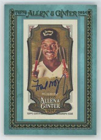 2024 Topps Allen & Ginter Fred McGriff Framed Mini Auto Blue 27/50