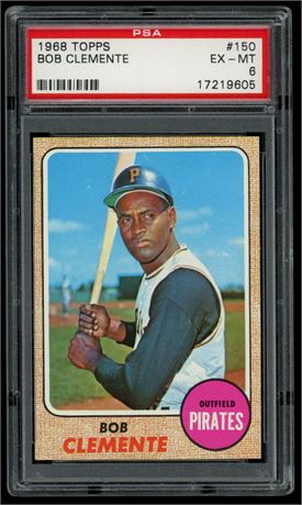 1968 Topps #150 Roberto Clemente PSA 6 EXMT
