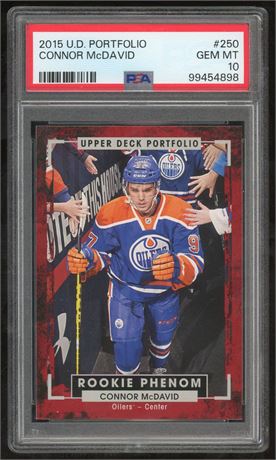 2015 Upper Deck Portfolio #250 Connor McDavid RC PSA 10 GEM MINT