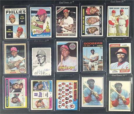 1964-1976 Topps/SSPC Rich Allen Raw Lot (15) w/ RC EX Average