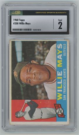 1960 Topps #200 Willie Mays CSG 2 GOOD