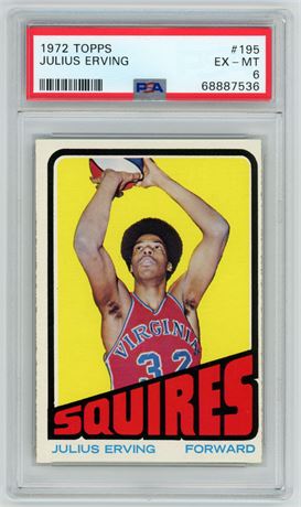 1972 Topps #195 Julius Erving PSA 6 EXMT