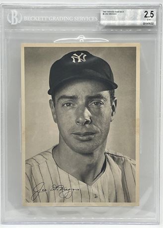 1948 Yankees Team Issue Joe DiMaggio BVG 2.5 GOOD+ Pop 1, 1 Higher