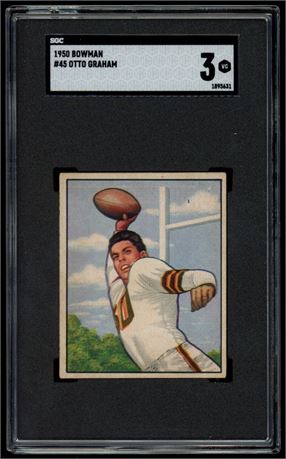1950 Bowman #45 Otto Graham RC SGC 3