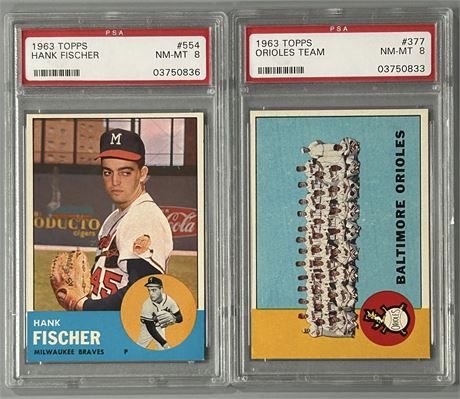 1963 Topps PSA 8 Graded Lot w/ High #