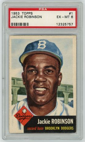 1953 Topps #1 Jackie Robinson PSA 6 EXMT