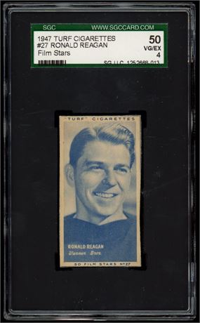 1947 Turf Cigarettes #27 Ronald Reagan Film Stars SGC 4
