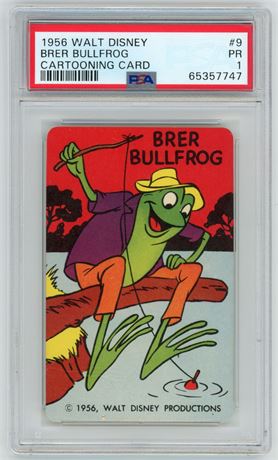 1956 Walt Disney #9 Brer Bullfrog Cartooning Card PSA 1 POOR