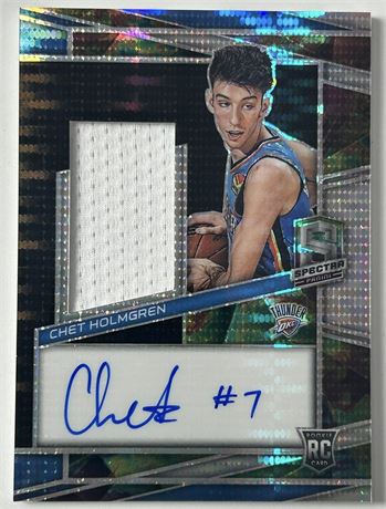 2022 Panini Spectra #244 Chet Holmgren RPA Celestial Prizm 87/99 On-Card Auto
