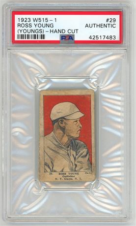 1923 W515-1 #29 Ross Young (Youngs) - Hand Cut PSA Authentic