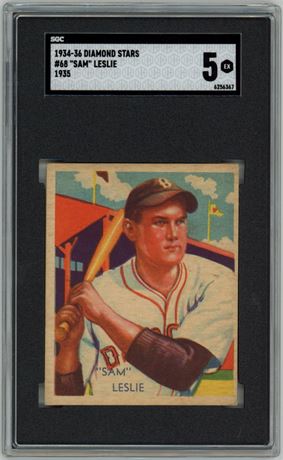 1934-36  Diamond Stars #68 Sam Leslie 1935 SGC 5 EX