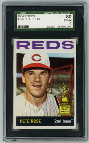 1964 Topps #125 Pete Rose All-Star Rookie SGC 6 EXMT