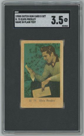 1950's Dutch Gum Card D Set D. 73 Elvis Presley Name in Plain Text SGC 3.5 VG+