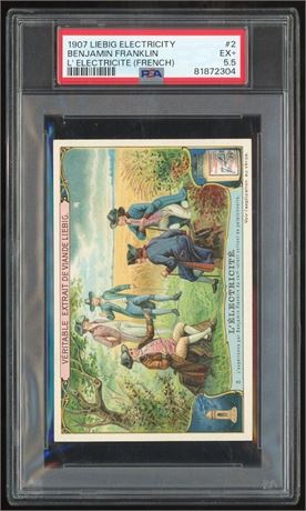 1907 Liebig Electricity #2 Benjamin Franklin PSA 5.5 Highest