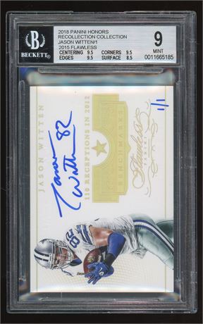2018 Panini Honors Recollection Collection Jason Witten Auto 1/1 BGS 9 MINT