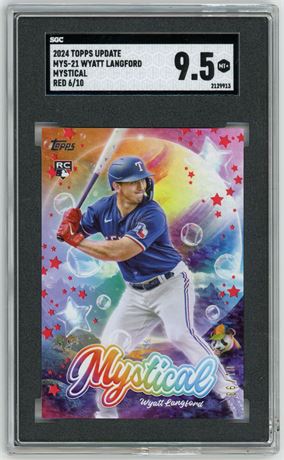 2024 Topps Update Wyatt Langford RC Mystical Red 6/10 SGC 9.5 MINT+