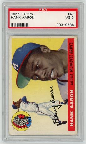 1955 Topps #47 Hank Aaron PSA 3 VG