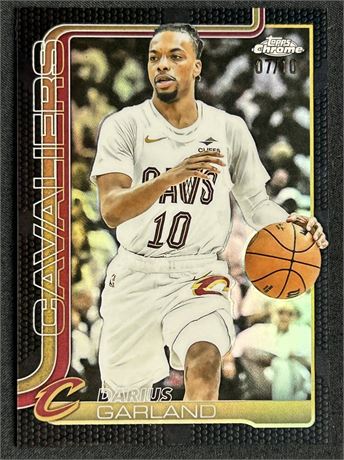 2025 Topps Chrome #76 Darius Garland Black Refractor 7/10