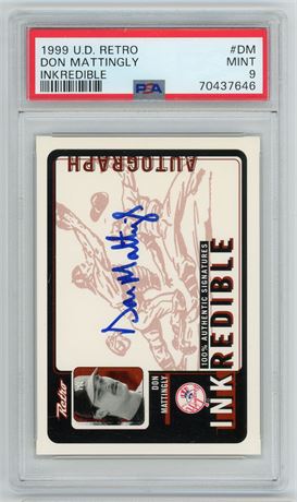 1999 Upper Deck Retro Don Mattingly Inkredible PSA 9 MINT