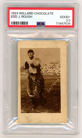 1923 Willard Chocolate Edd J Roush PSA 2.5 GOOD+ Pop 2 Only 7 Higher
