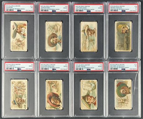1888 N19 Allen & Ginter Pirates Of The Spanish Main PSA Graded Lot (8)