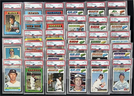1970's PSA Graded Baseball Lot (30) w / (14) PSA 8's & (9) PSA 7's