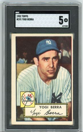 1952 Topps #191 Yogi Berra SGC 5 EX