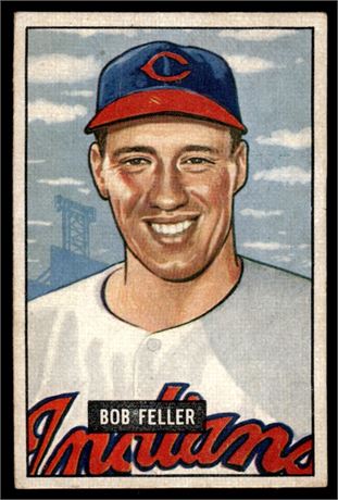 1951 Bowman #30 Bob Feller VG w/ Surface Wrinkles