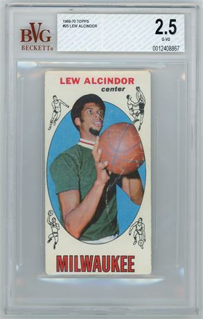 1969 Topps #25 Kareem Abdul-Jabbar RC BVG 2.5 GOOD+