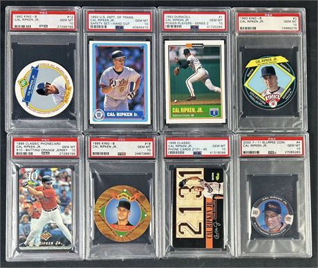 1992-2000 PSA 10 Graded Cal Ripken Jr Lot (8)