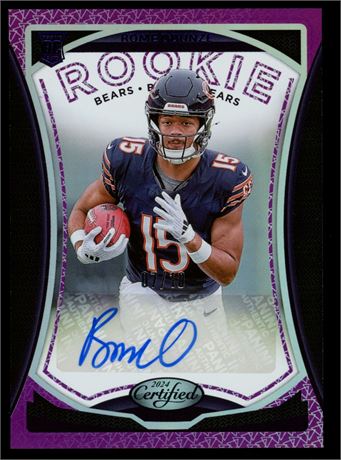 2024 Panini Certified Rome Odunze Rookie Signatures Mirror Purple 7/10