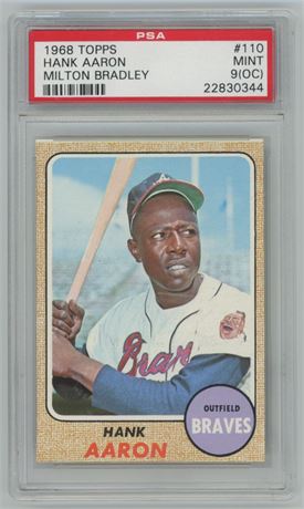 1968 Topps (Milton Bradley) #110 Hank Aaron PSA 9(OC) MINT