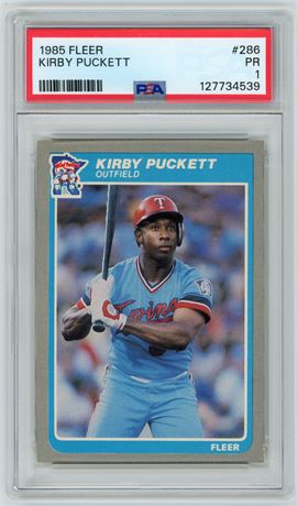 1985 Fleer #286 Kirby Puckett RC PSA 1 POOR Pop 6