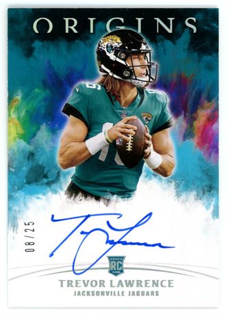 2021 Panini Origins Trevor Lawrence RC 8/25 On Card Auto