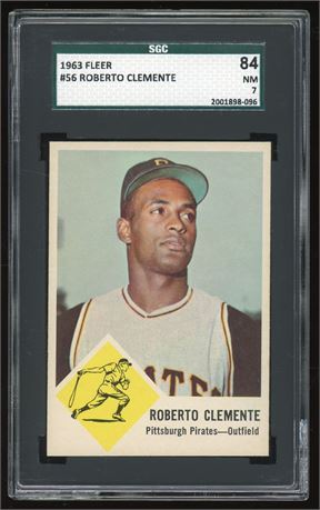 1963 Fleer #56 Roberto Clemente SGC 7 NM