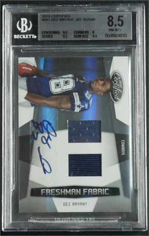 2010 Certified #281 Dez Bryant Jersey Autograph 236/349 BGS 8.5 NMMT+
