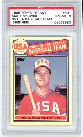 1985 Topps Tiffany #401 Mark McGwire RC 1985 USA Baseball Team PSA 8 NMMT